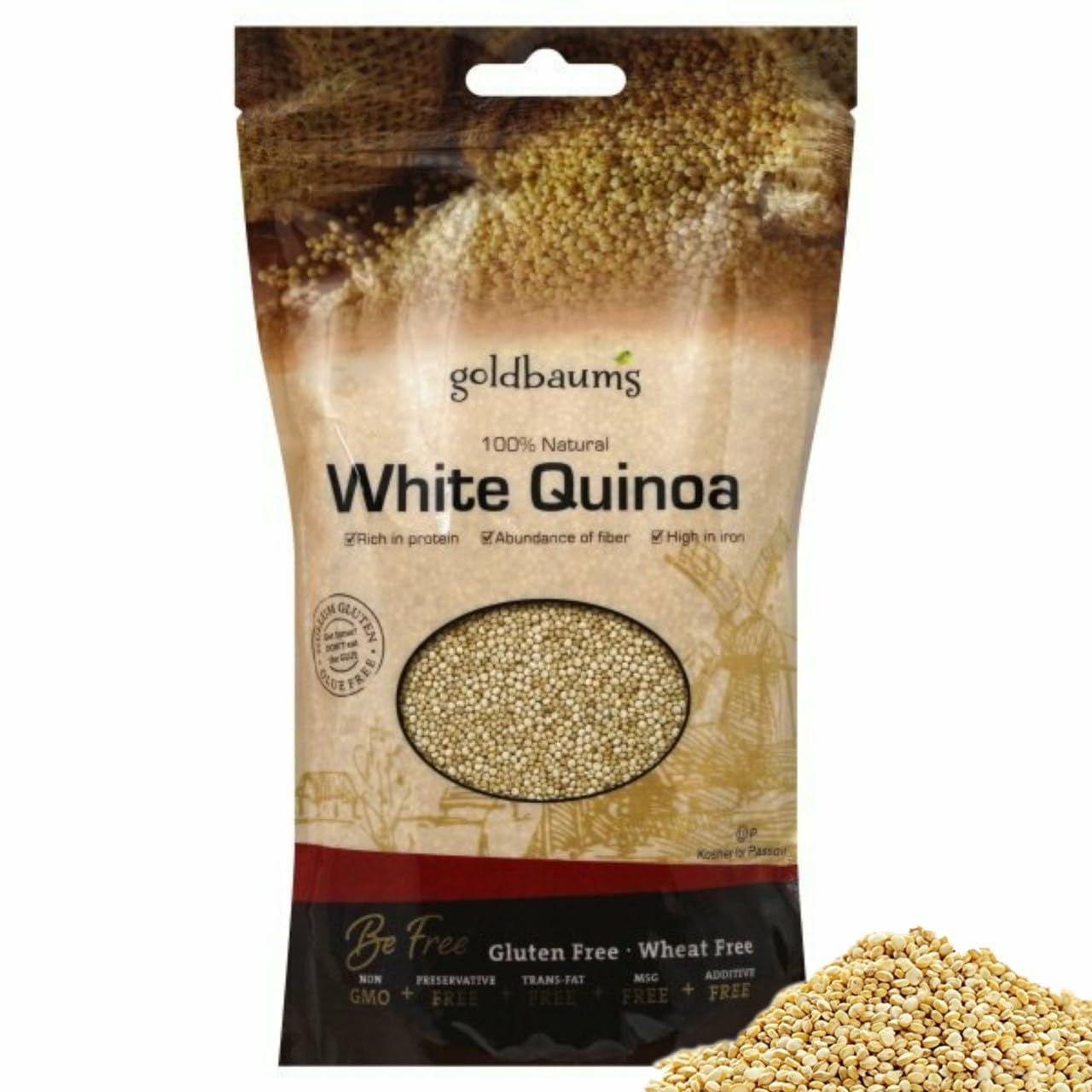 Goldbaums -100% Natural -Kosher Certified -Rich in Protein -2 Pack -Quinoa (Red)