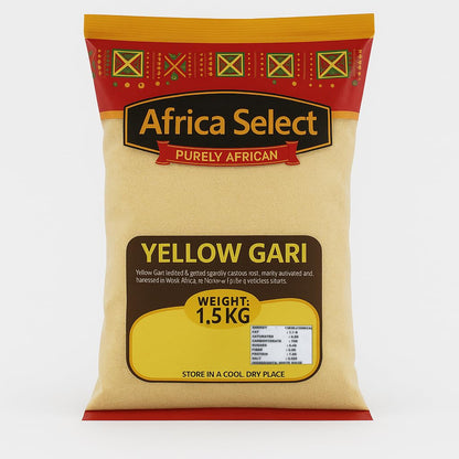 Africa Select Yellow Gari 4kg | Premium Fermented Cassava Granules for Eba, Fufu & African Cuisine | Family Pack