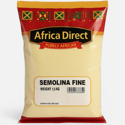 Africa Select 1.5kg Fine Semolina - Smooth Durum Wheat for Semovita, Fufu and Nigerian Cuisine