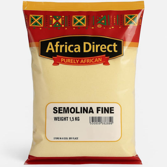Africa Select 1.5kg Fine Semolina - Smooth Durum Wheat for Semovita, Fufu and Nigerian Cuisine