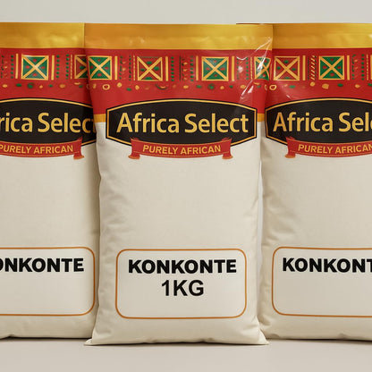 Africa Select Konkonte 2kg | Premium Brown Cassava Flour for Traditional African Cuisine | Family Pack