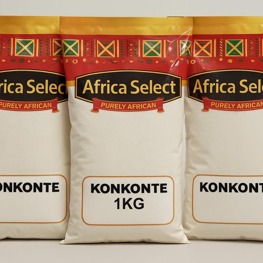Africa Select Konkonte 2kg | Premium Brown Cassava Flour for Traditional African Cuisine | Family Pack