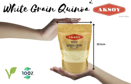 White Quinoa 5KG | Whole Grain Quinoa - Ready to Cook Food for Oats and Seeds Recipes - Nutritious Meal with Essential Vitamins, Protein, and Fiber, Perfect for Salads