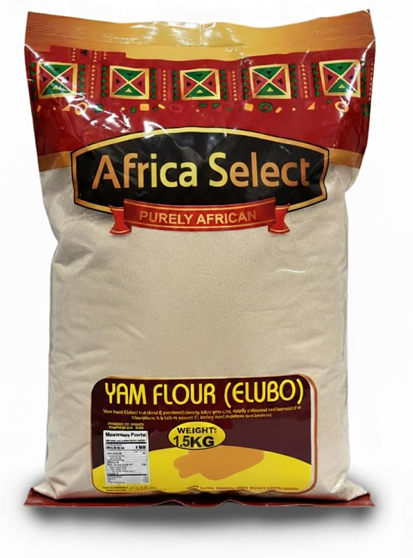 Africa Select Yam Flour (Elubo) 1.5kg | Premium Roasted Yam Flour for Amala & African Cuisine