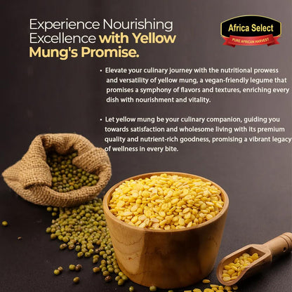 Africa Select Mung Dal 3kg | Premium Split Mung Beans for Soups, Curries, Khichdi & Salads | Family-Size Resealable Pack