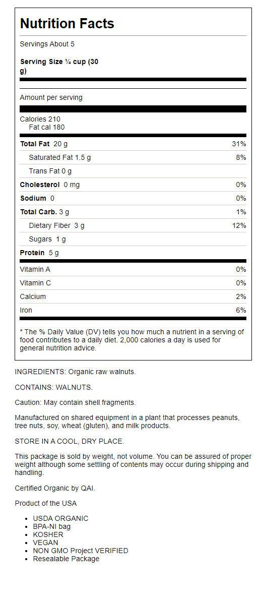 Woodstock Organic Walnut Havles and Pieces (8x5.5 Oz)-1
