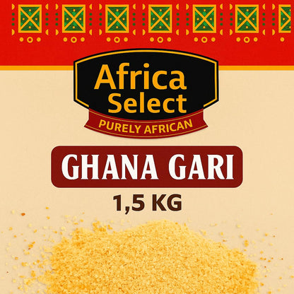 Africa Select Ghana Gari 1.5kg | Premium Fermented Cassava Granules for Eba, Fufu & African Cuisine