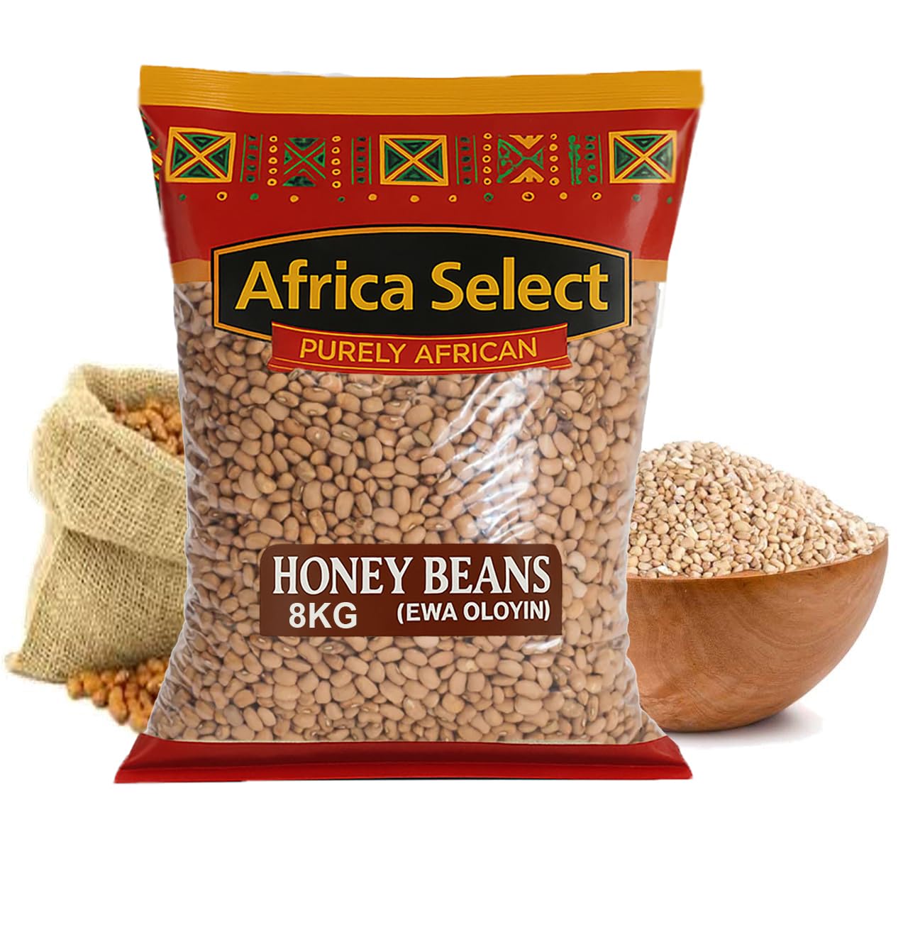 Africa Select Honey Beans (Oloyin) 4kg | Premium Sweet Nigerian Brown Beans for Cooking | Family Pack
