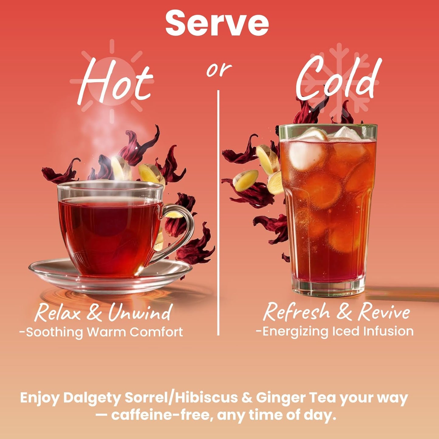 Dalgety Sorrel/Hibiscus & Ginger Herbal Infusion 3x45g Cartons (3 Pack) 100% Natural, Caffeine-Free Tea (Total 54 Teabags); Our Delicious Tea Builds the Immune System, Fights Fatigue & Boosts Energy