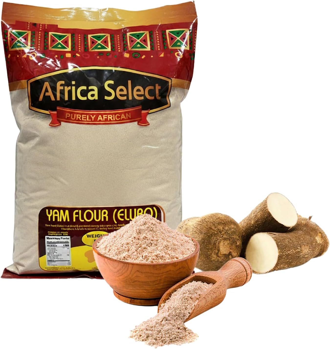 Africa Select Yam Flour (Elubo) 1.5kg | Premium Roasted Yam Flour for Amala & African Cuisine