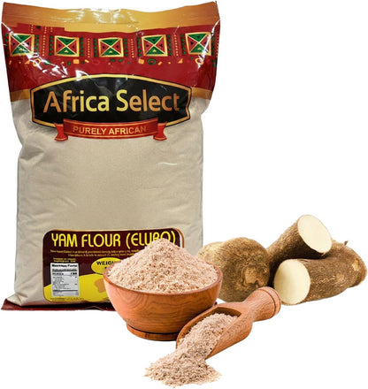 Africa Select Yam Flour (Elubo) 1.5kg | Premium Roasted Yam Flour for Amala & African Cuisine