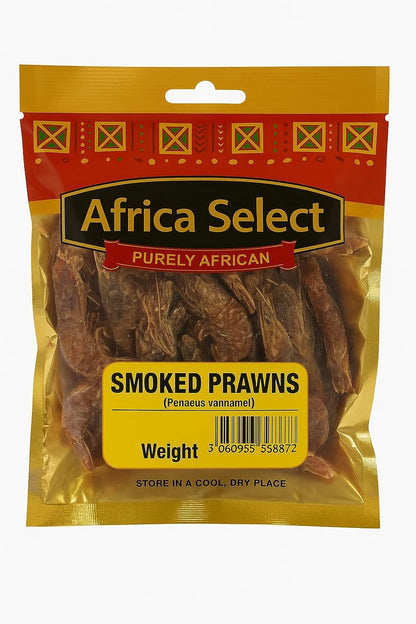 Africa Select Dried Smoked Prawns 4x 40g | Penaeus vannamei | Bold Seafood Flavour 160g