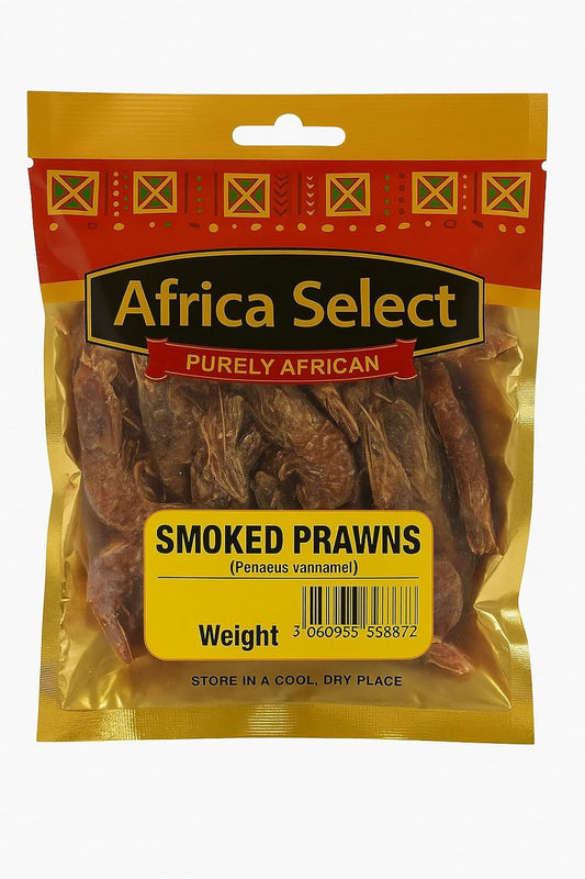 Africa Select Dried Smoked Prawns 4x 40g | Penaeus vannamei | Bold Seafood Flavour 160g