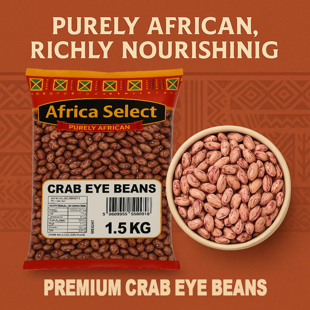 Africa Select Crab Eye Beans 3kg | Premium Borlotti Beans for Soups, Stews & Salads | Family Pack