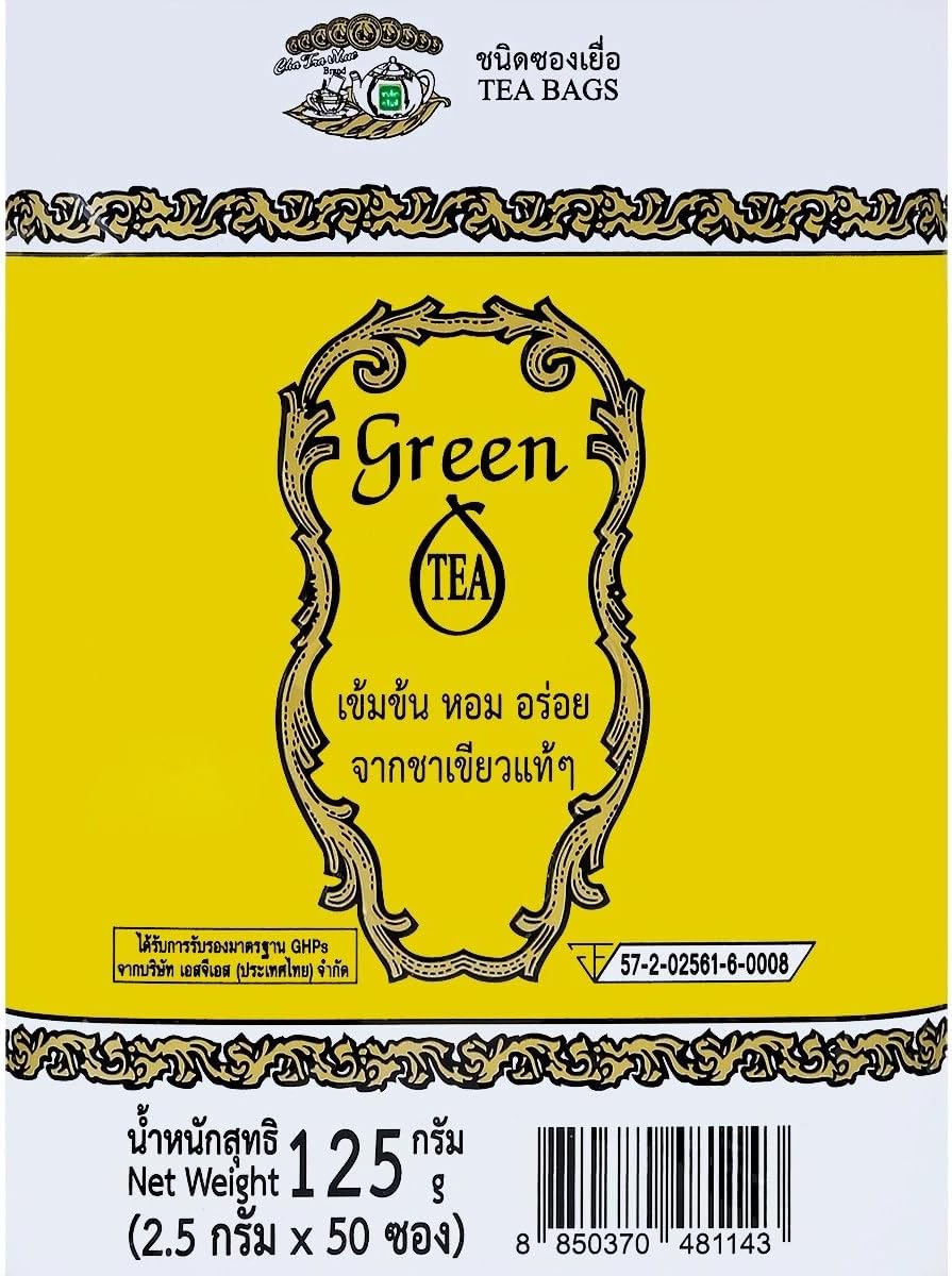 Chatramue Thai Green Tea Powder – 2.5g Tea Bags (Pack of 50) – Authentic Thai Flavor, Perfect for Hot or Iced Drinks