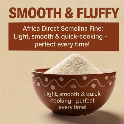 Africa Select 1.5kg Fine Semolina - Smooth Durum Wheat for Semovita, Fufu and Nigerian Cuisine