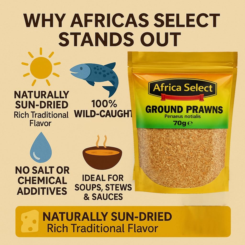 Africa Select Ground Dried Prawns 4x 70g | Penaeus notialis Powder | Umami Seasoning 280g