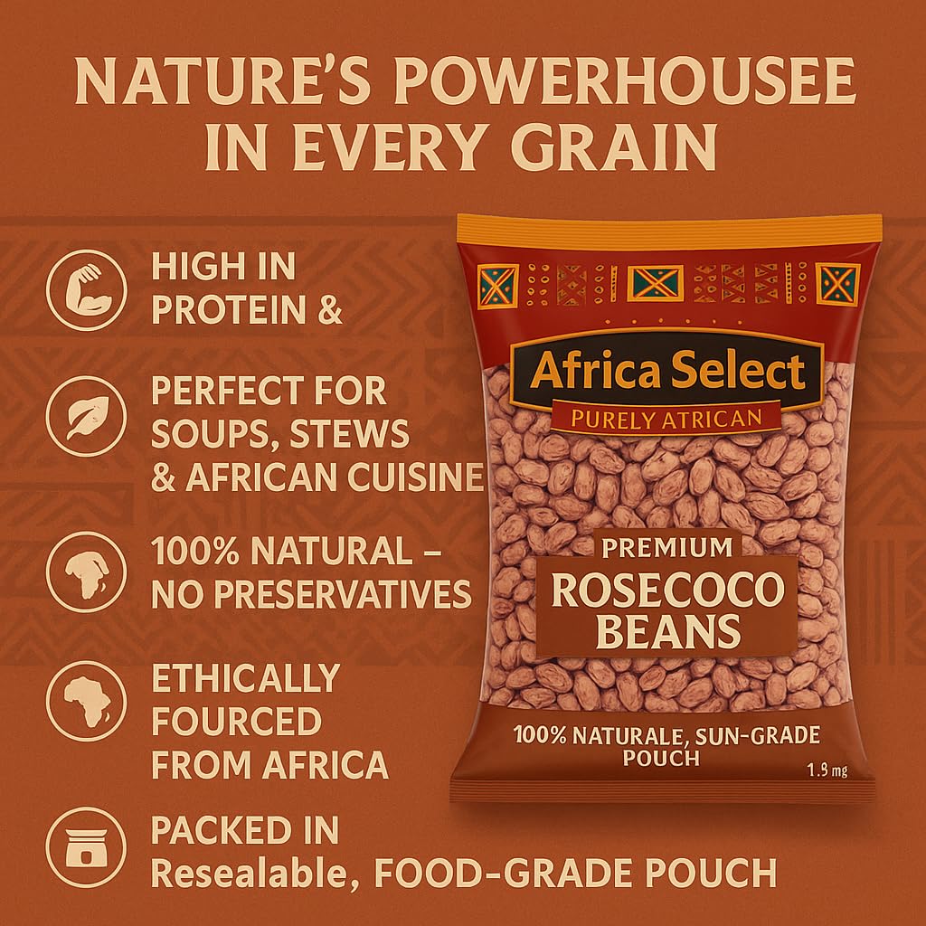 Africa Select Rosecoco Beans 1.5kg | Premium Speckled Beans for Stews, Soups & Salads