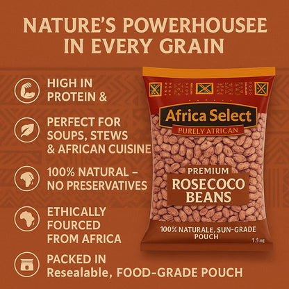 Africa Select Rosecoco Beans 1.5kg | Premium Speckled Beans for Stews, Soups & Salads