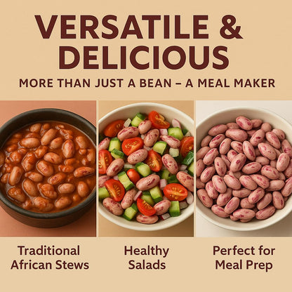 Africa Select Crab Eye Beans 3kg | Premium Borlotti Beans for Soups, Stews & Salads | Family Pack