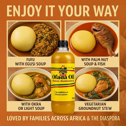 Africa Select Papa's Choice 1L Ofada Oil | Ayamase Bleached Palm Oil | Traditional Nigerian Cooking