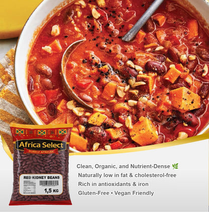 Africa Select Red Kidney Beans 3kg | Premium Quality Beans for Chilli, Stews & Salads | Family Pack
