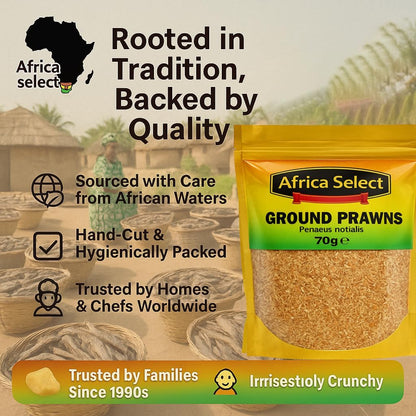 Africa Select Ground Dried Prawns 4x 70g | Penaeus notialis Powder | Umami Seasoning 280g