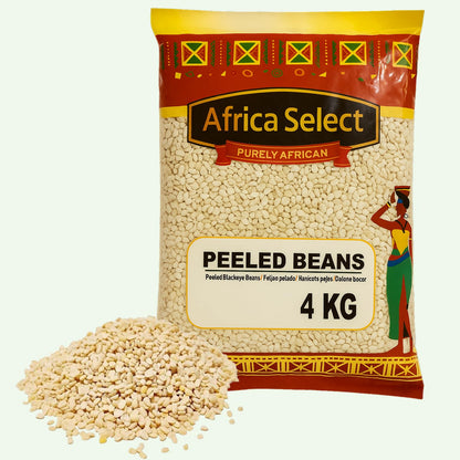 Africa Select Peeled Beans 4kg | Premium Nigerian Peeled Brown Beans for Akara, Moi Moi & Stews | Family Pack
