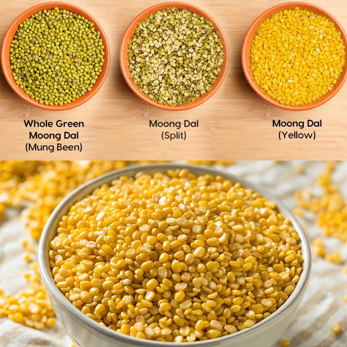 Africa Select Mung Dal 3kg | Premium Split Mung Beans for Soups, Curries, Khichdi & Salads | Family-Size Resealable Pack