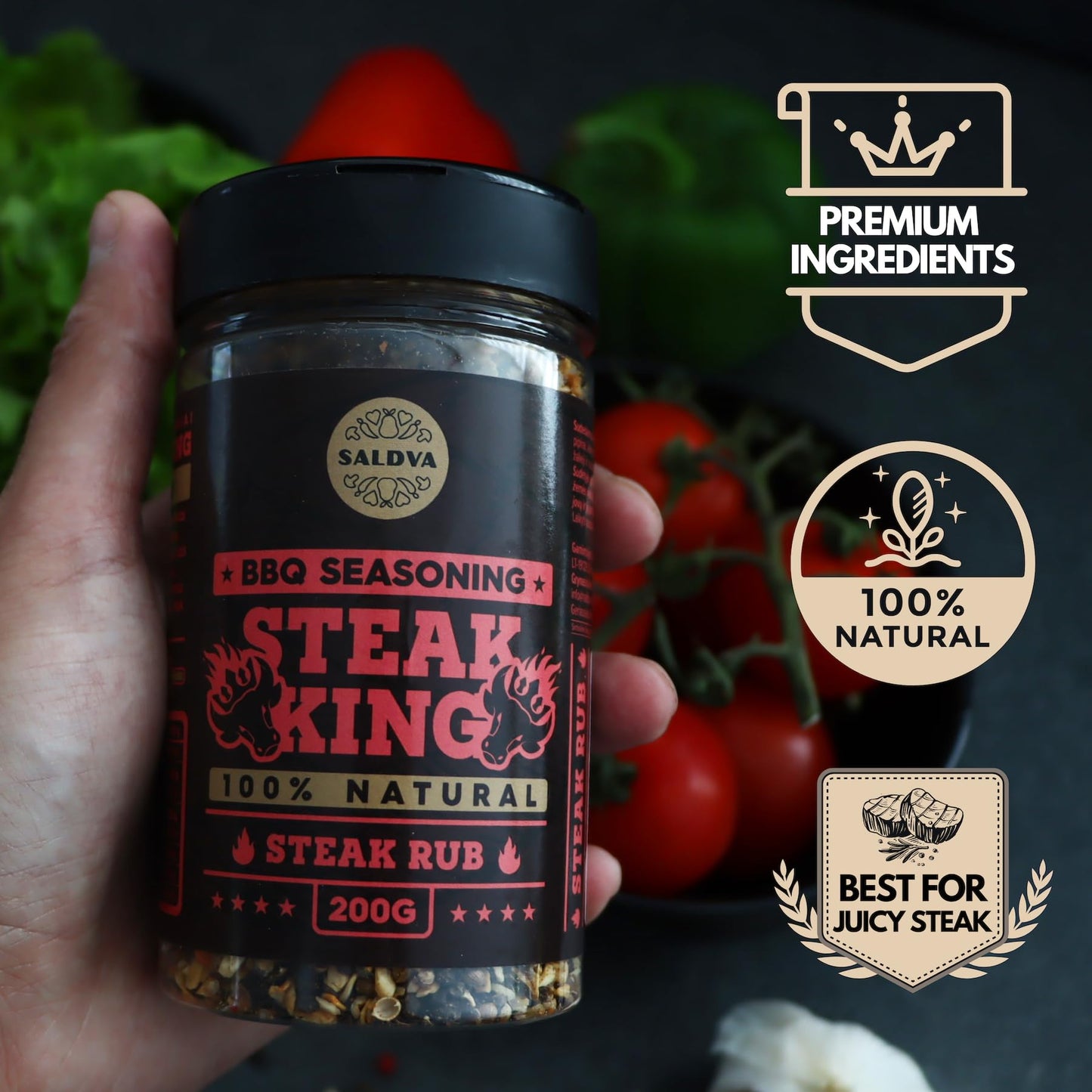 Premium Truffle Steak & BBQ Rub – Limited Edition Gourmet Seasoning – Infused with Truffles for Luxurious Flavour – Unique Blend of Spices - Large Jar (200g)