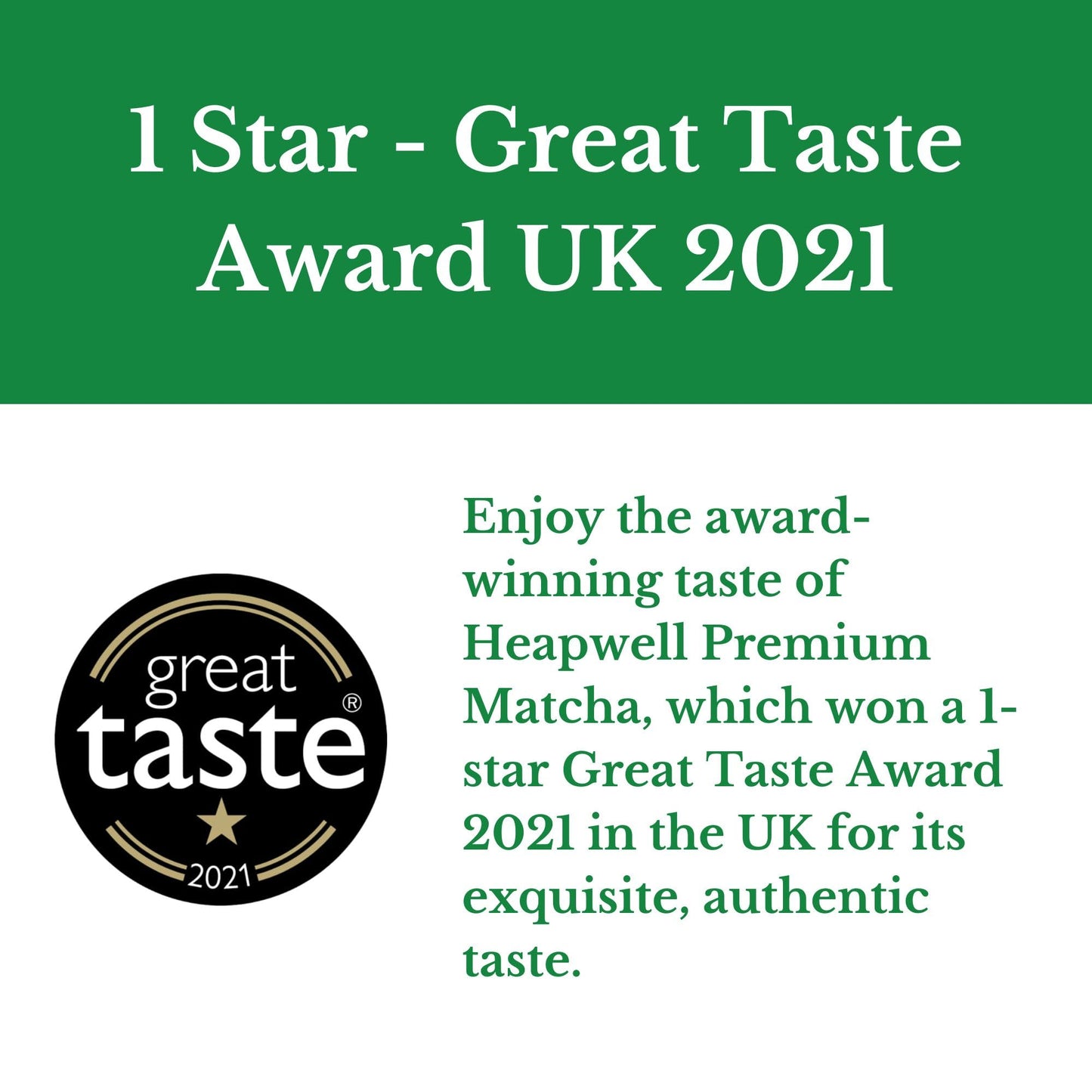 Heapwell Matcha Powder - 50g | High Grade Japanese Premium Green Tea Powder | Great Taste Award Winner | Perfect for Tea, Lattes & Smoothies | Contains L-Theanine & Antioxidants | Vegan & Gluten-Free