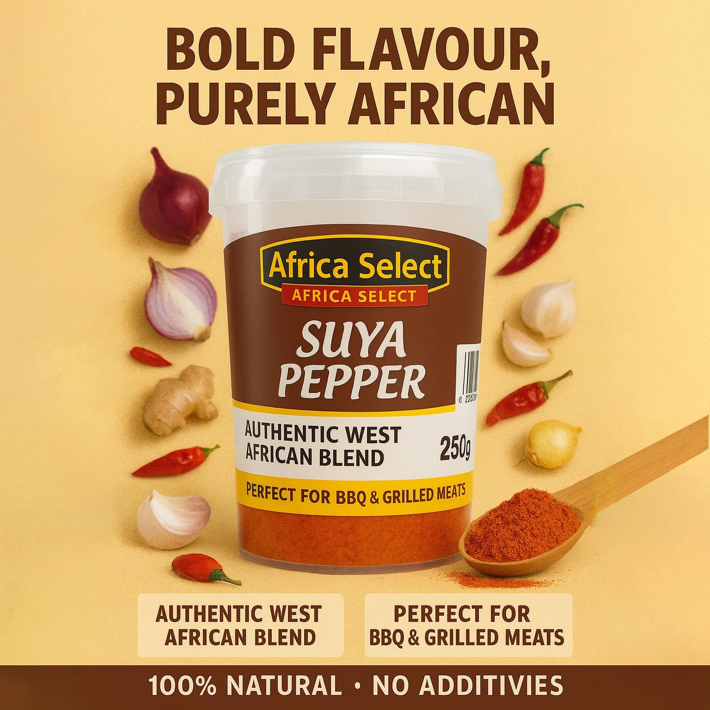 Africa Select Suya Pepper 250g | Authentic West African BBQ Spice Blend