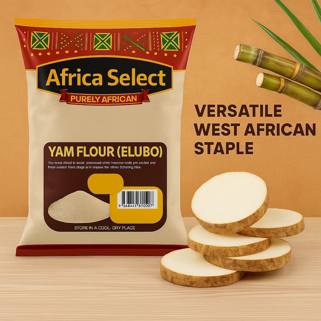 Africa Select Yam Flour (Elubo) 1.5kg | Premium Roasted Yam Flour for Amala & African Cuisine