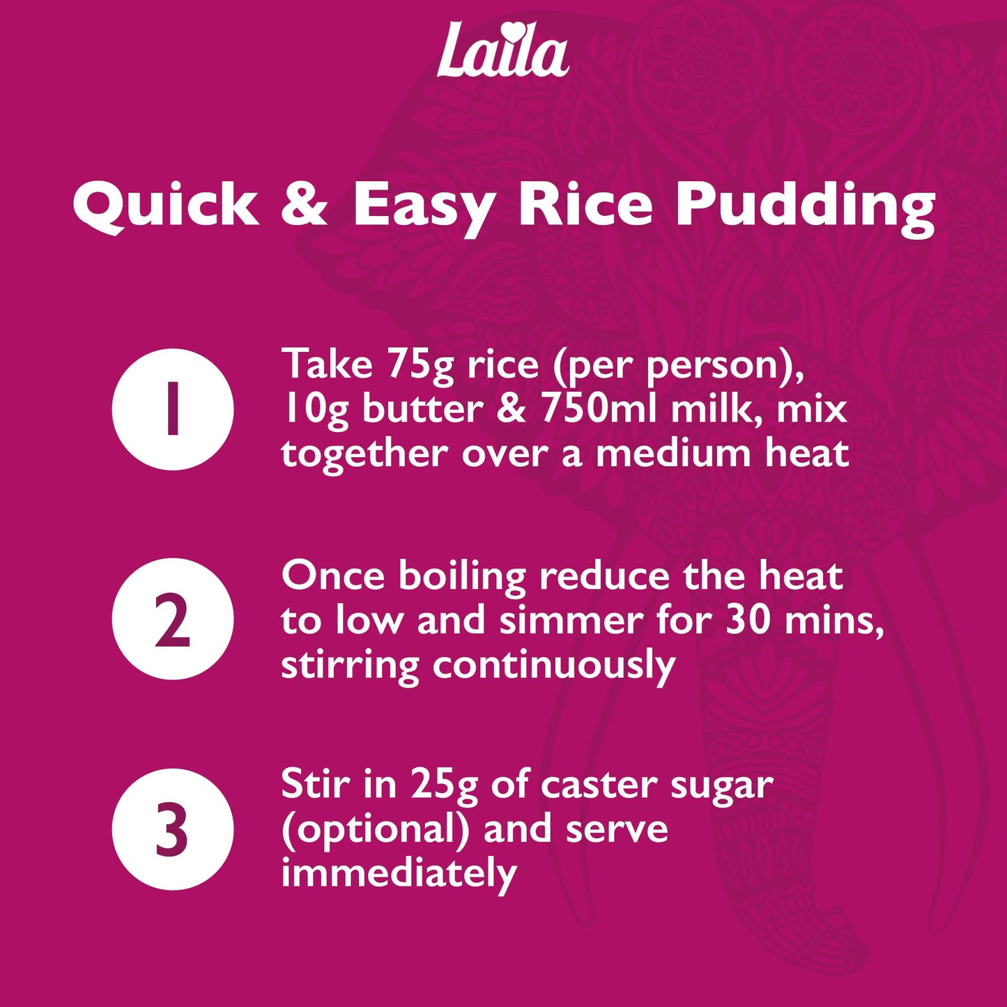 Laila Pudding Rice 2Kg Pack, Short Grain Pudding Rice for Milk Pudding & Rice Pudding, Plump Short Grain Rice for Desserts, Gluten Free Rice Pudding Rice