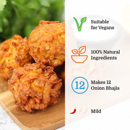 Onion Bhaji Mix | 1 x 80g Pack | Make Restaurant Quality Onion Bhajis in 20 Minutes | Makes 12 Bhajis | East at Home