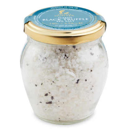 TruffleHunter - Flaked Black Truffle Cornish Sea Salt - Gourmet Food Seasoning & Condiment - 140g