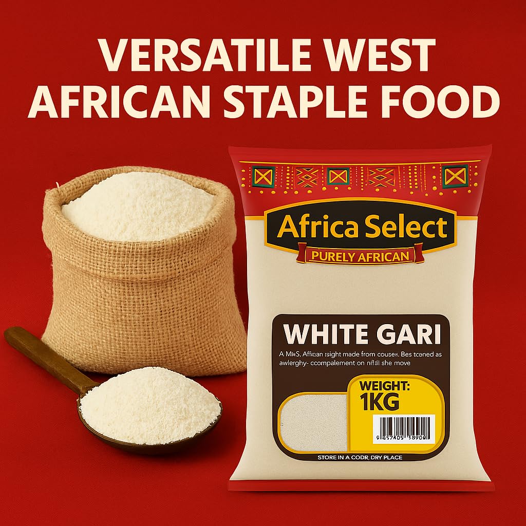 Africa Select White Gari 1.5kg | Premium Fermented Cassava Granules for Eba, Fufu & African Cuisine