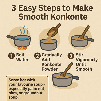 Africa Select Konkonte 2kg | Premium Brown Cassava Flour for Traditional African Cuisine | Family Pack