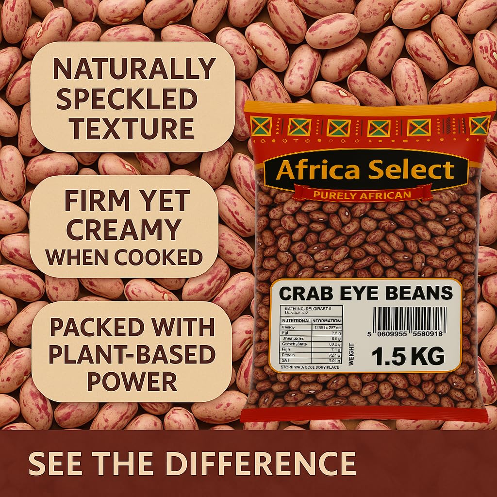 Africa Select Crab Eye Beans 3kg | Premium Borlotti Beans for Soups, Stews & Salads | Family Pack