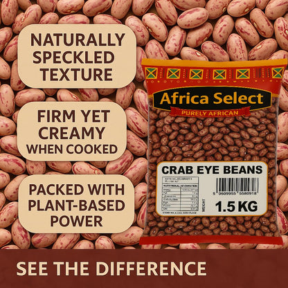 Africa Select Crab Eye Beans 3kg | Premium Borlotti Beans for Soups, Stews & Salads | Family Pack