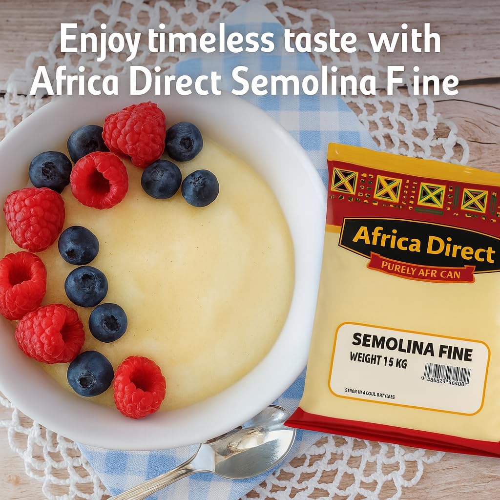 Africa Select 1.5kg Fine Semolina - Smooth Durum Wheat for Semovita, Fufu and Nigerian Cuisine