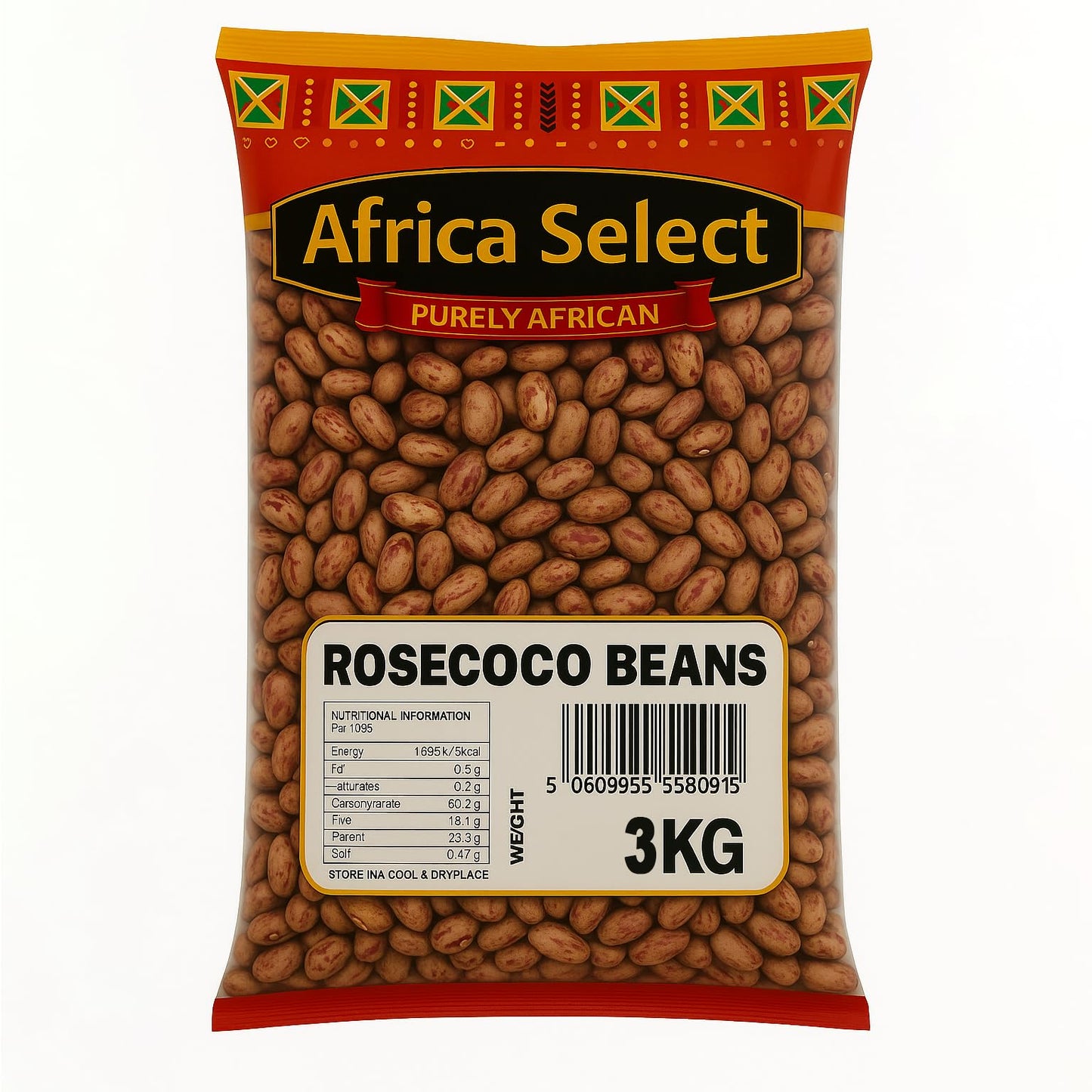 Africa Select Rosecoco Beans 1.5kg | Premium Speckled Beans for Stews, Soups & Salads
