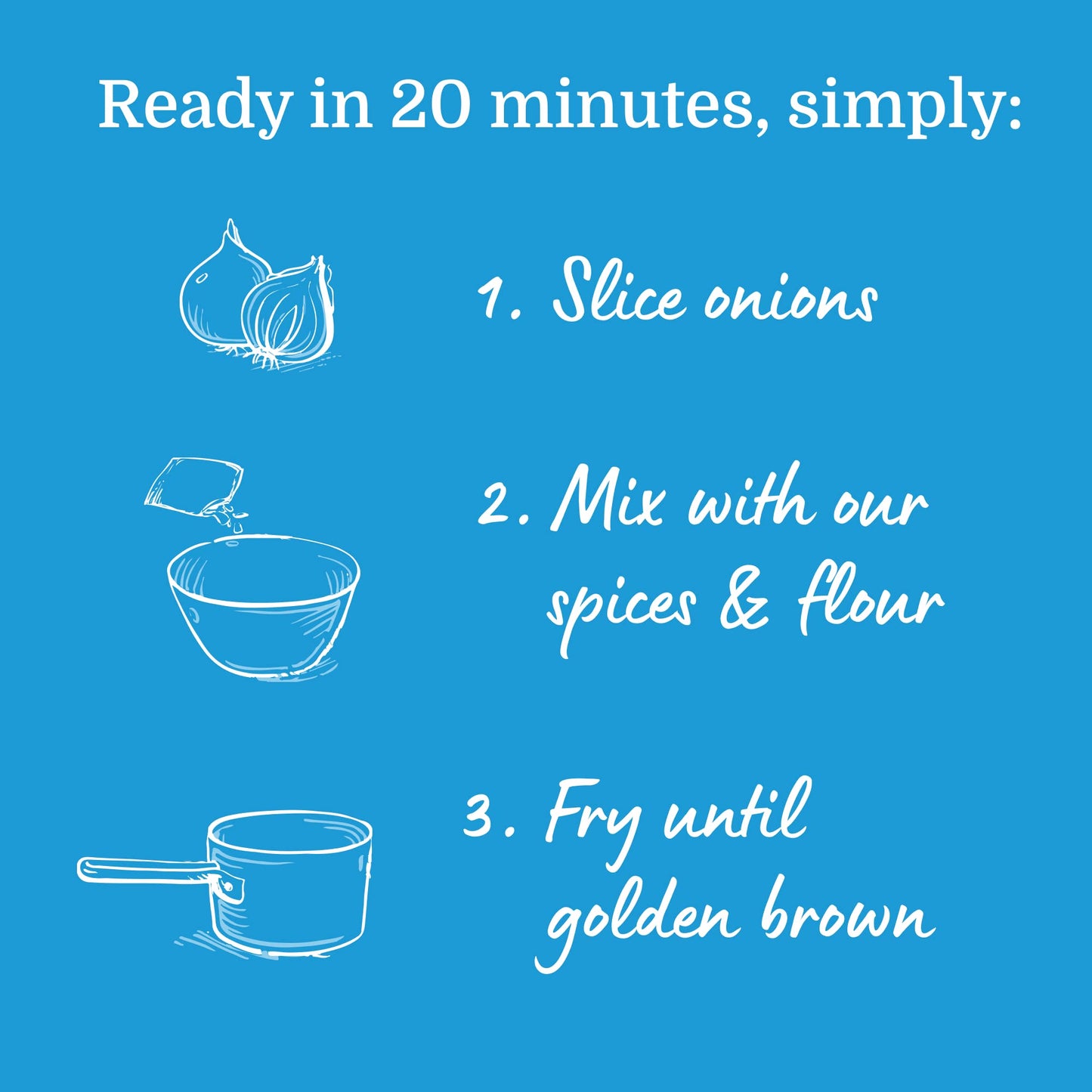 Onion Bhaji Mix | 1 x 80g Pack | Make Restaurant Quality Onion Bhajis in 20 Minutes | Makes 12 Bhajis | East at Home