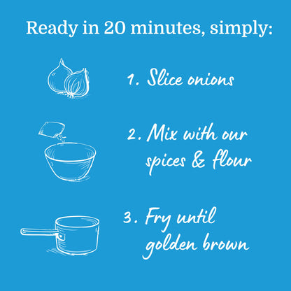 Onion Bhaji Mix | 1 x 80g Pack | Make Restaurant Quality Onion Bhajis in 20 Minutes | Makes 12 Bhajis | East at Home