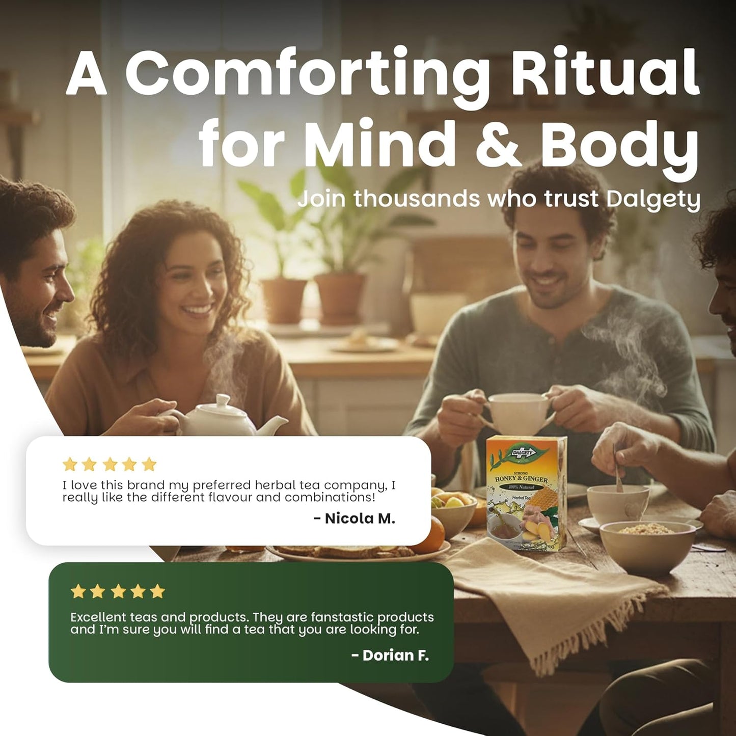 Dalgety Sorrel/Hibiscus & Ginger Herbal Infusion 3x45g Cartons (3 Pack) 100% Natural, Caffeine-Free Tea (Total 54 Teabags); Our Delicious Tea Builds the Immune System, Fights Fatigue & Boosts Energy