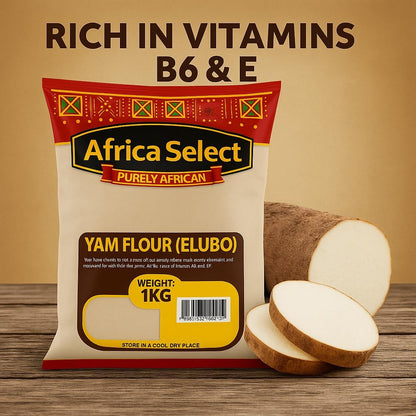 Africa Select Yam Flour (Elubo) 1.5kg | Premium Roasted Yam Flour for Amala & African Cuisine