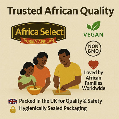 Africa Select Yellow Gari 4kg | Premium Fermented Cassava Granules for Eba, Fufu & African Cuisine | Family Pack