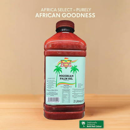 Africa Select Nigerian Palm Oil 1L - Papa’s Choice, No Added Colour, Rich Red Oil for African Recipes