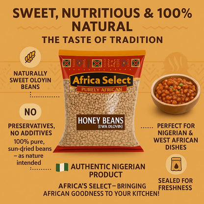 Africa Select Honey Beans (Oloyin) 4kg | Premium Sweet Nigerian Brown Beans for Cooking | Family Pack