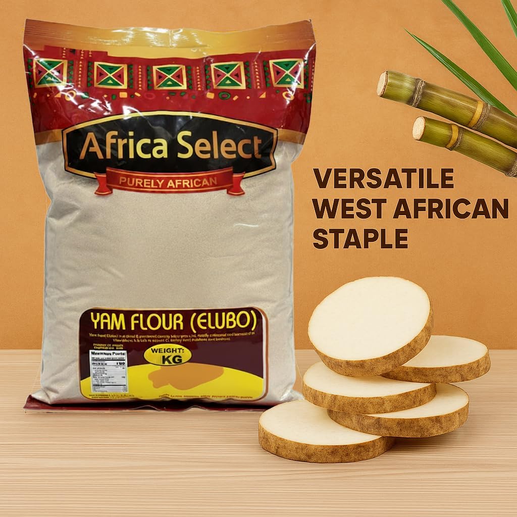 Africa Select Yam Flour (Elubo) 1.5kg | Premium Roasted Yam Flour for Amala & African Cuisine
